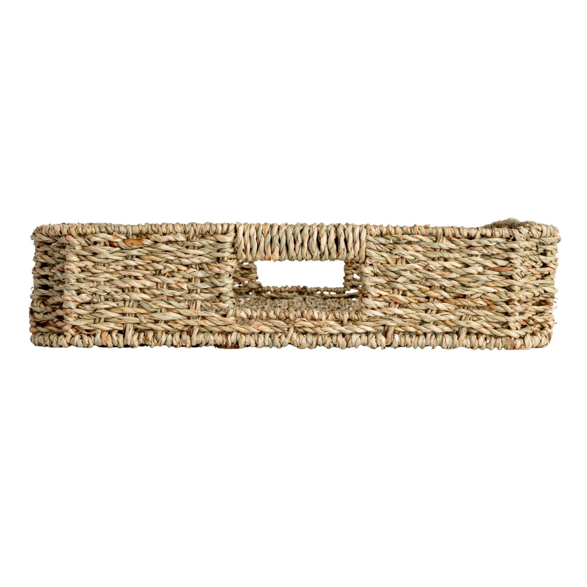 Hand-Woven Natural Seagrass Decorative Tray with Handles
