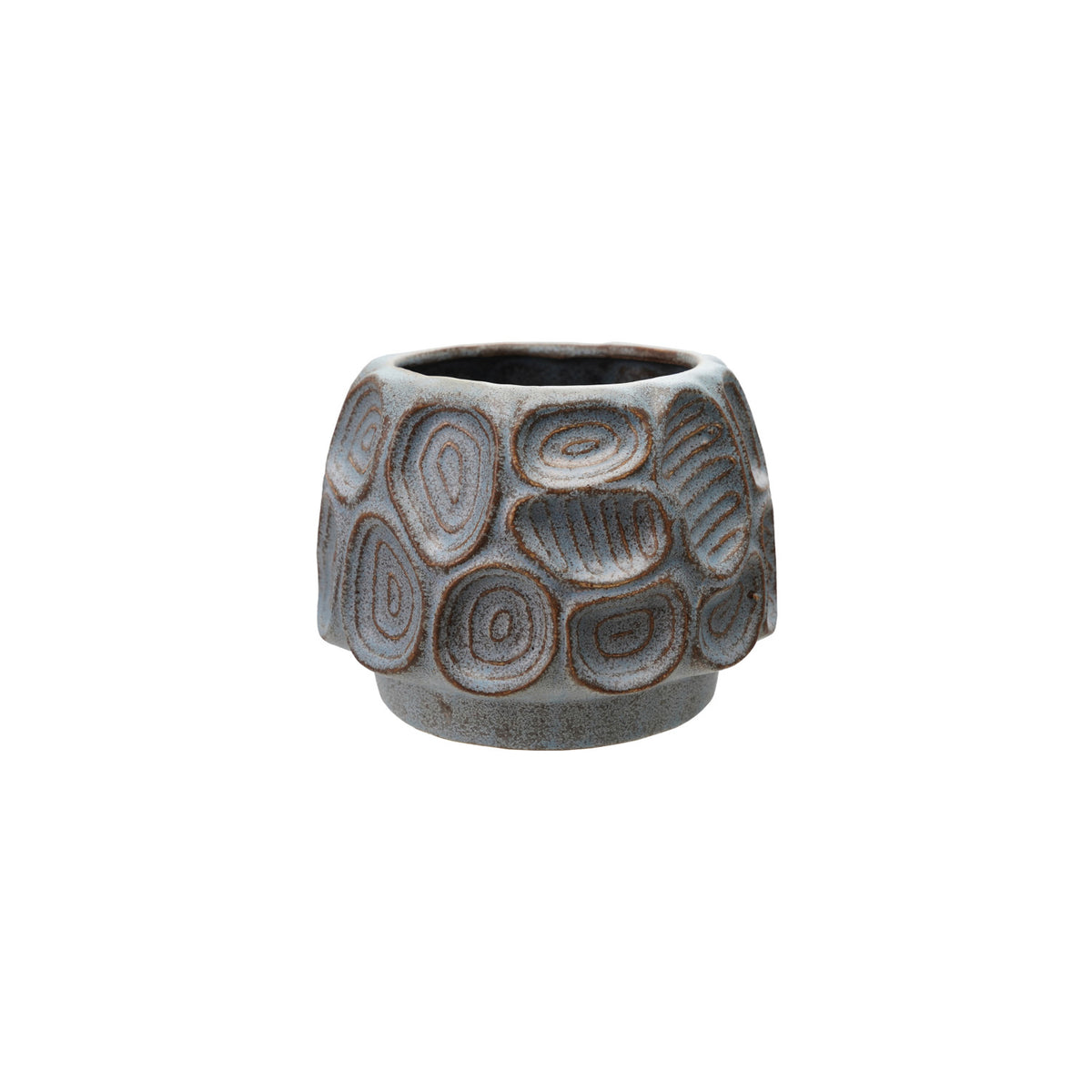 Embossed Stoneware Planter (Holds 5" Pot) (Each One Will Vary)
