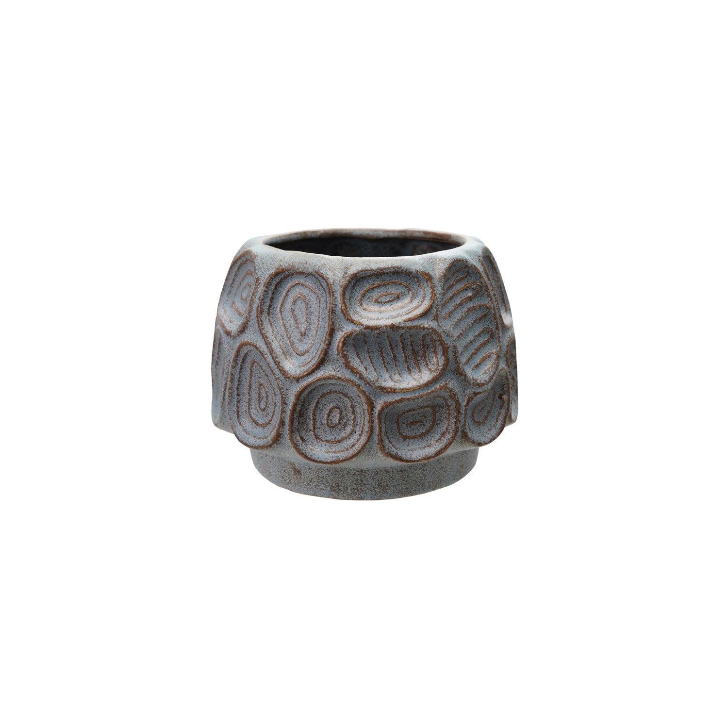 Embossed Stoneware Planter (Holds 5" Pot) (Each One Will Vary)