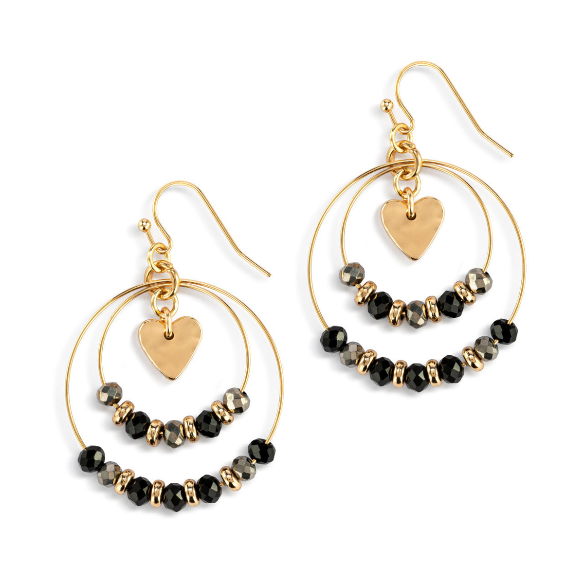 Your Journey Beaded Love Earrings - Black