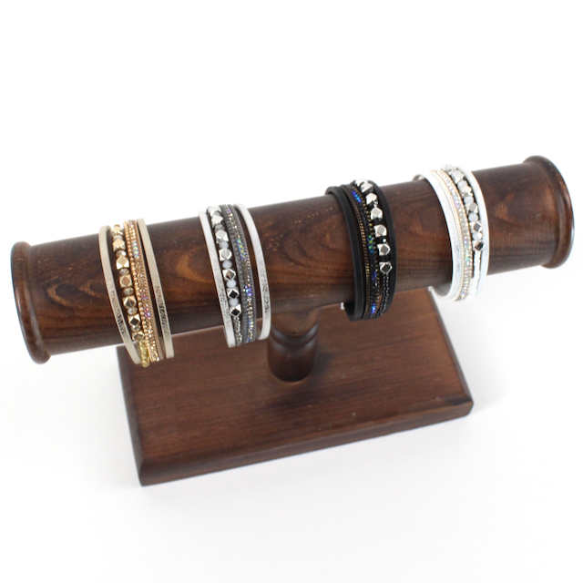 Stud Bead Decor PU Leather Wrap Bracelet