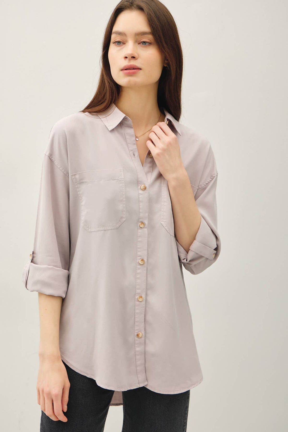 SOFT-WASHED TENCEL OVERSIZED SHIRT