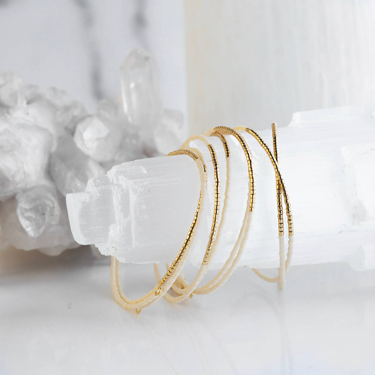 Norah Bangle-Ivory | Beaded Bracelet | Delicate Jewelry