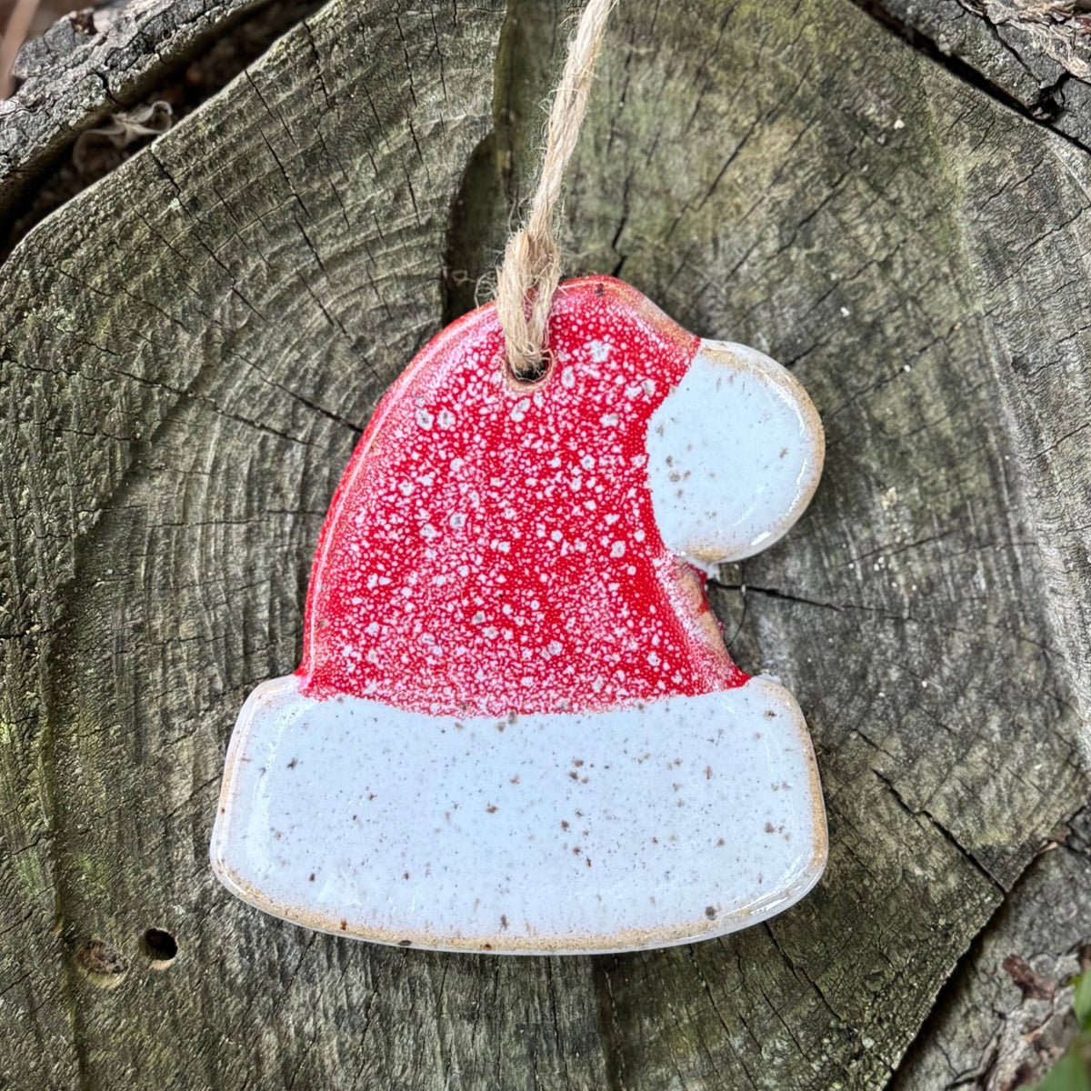 Ornament - Santa Hat - Holiday Decor - Christmas