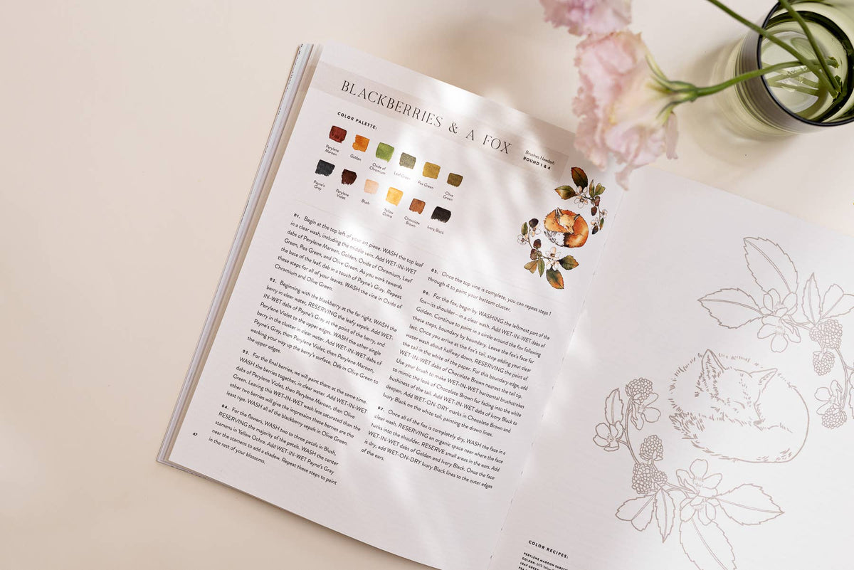 Watercolor Workbook 2: Flowers, Feathers, & Animal Friends