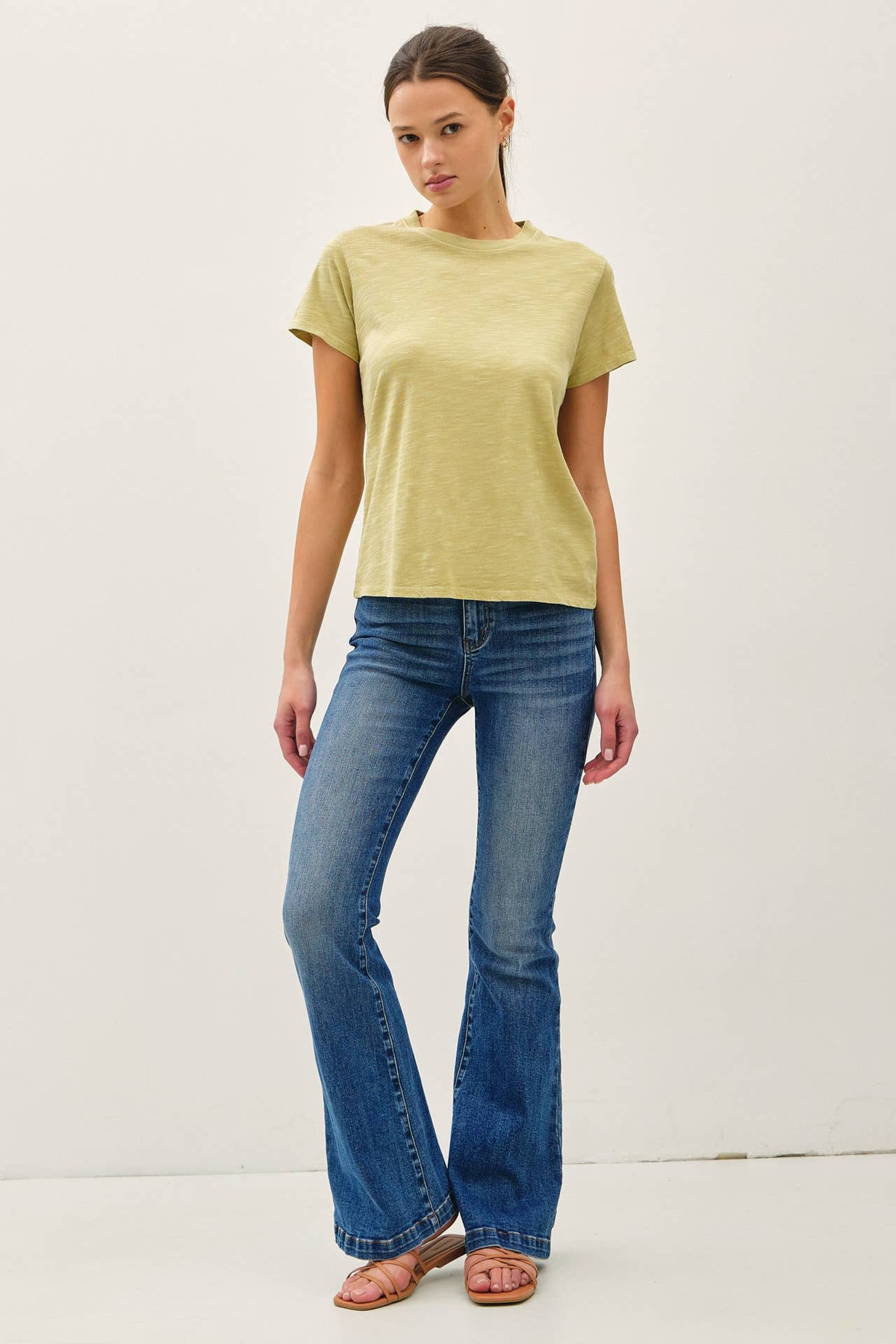 NEW COLOR-CLASSIC CUT ACID WASH COTTON T-SHIRT