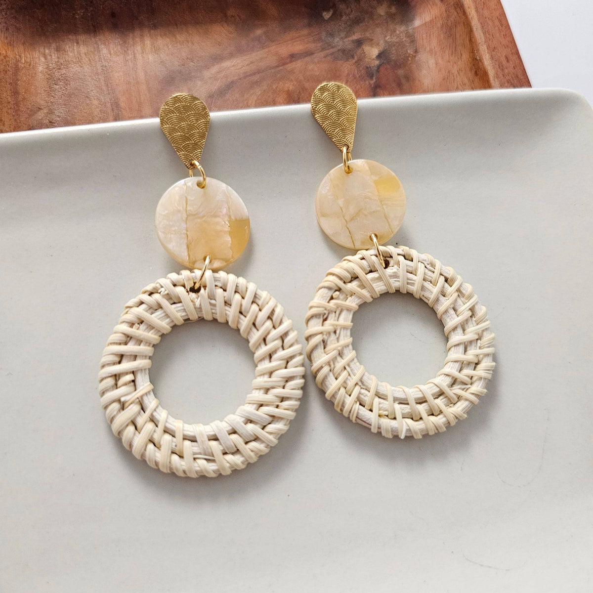 Lana Earrings - Light Rattan // Resort, Jewelry