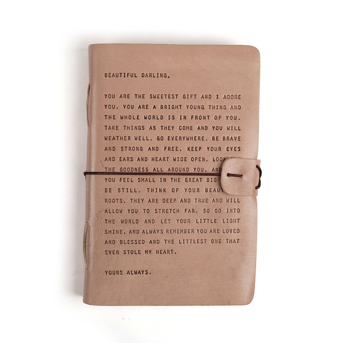 Letter for Sophie (Beautiful Darling) Artisan Leather Journal in Blush - 5.75 x 8.75