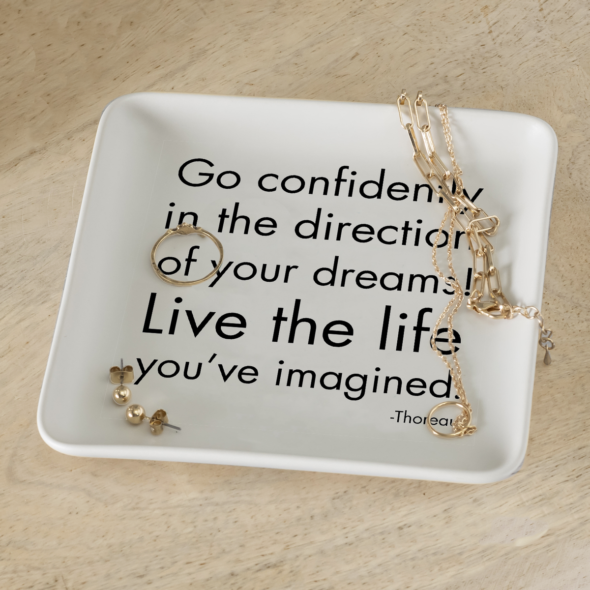 Trinket Dishes - TR55 - Go Confidently (Henry David Thoreau)
