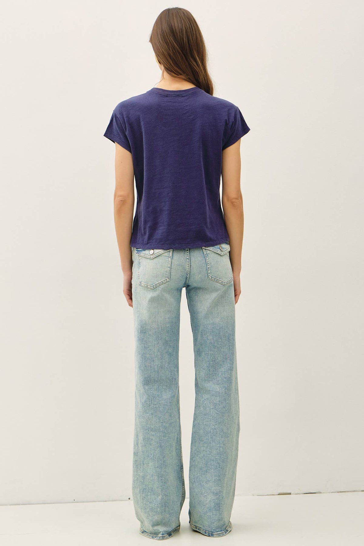 GARMENT DYE COTTON SLUB SLIM FIT CREWNECK BABY TEE