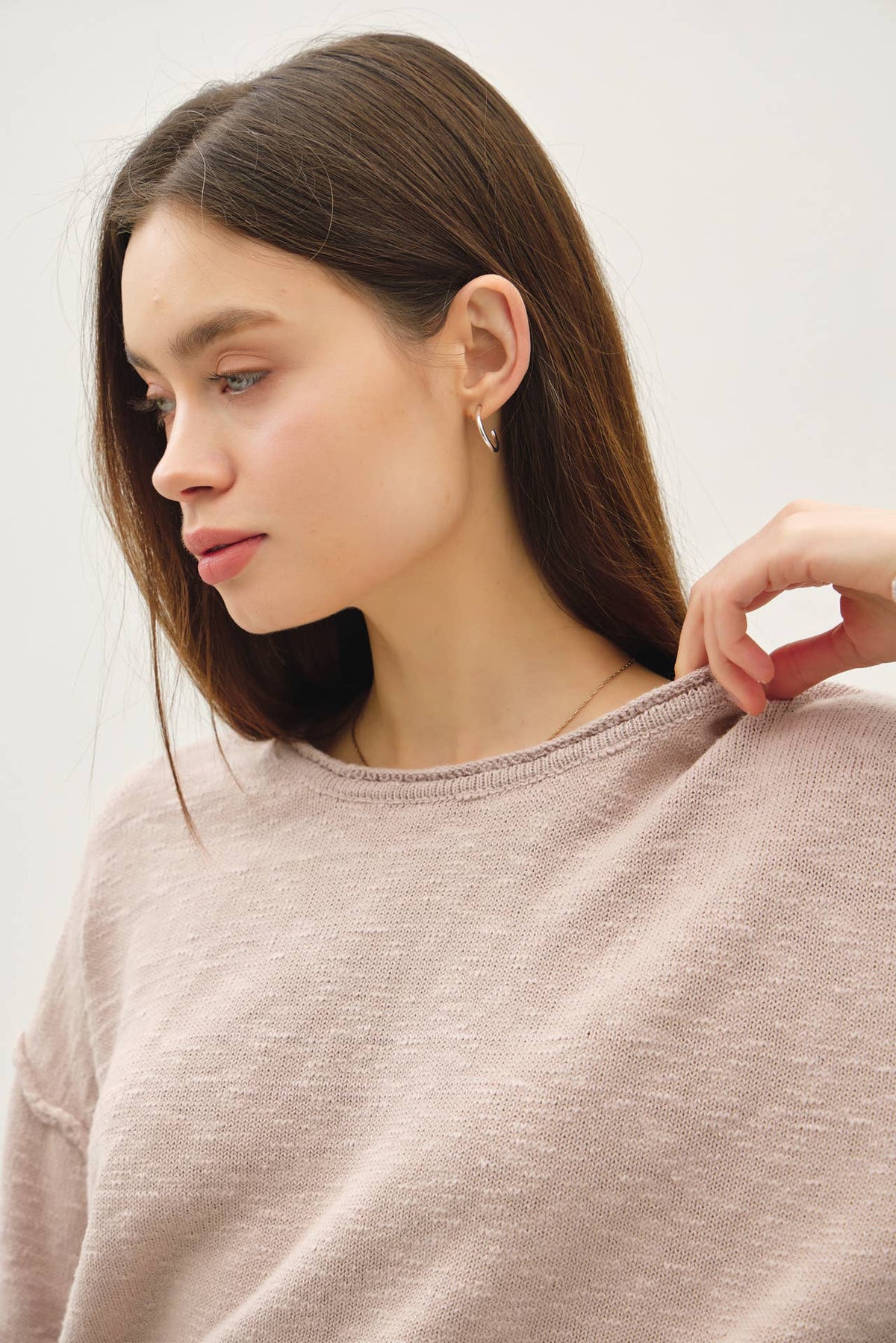 INSIDE OUT DROP SHOULDER PULLOVER SWEATER