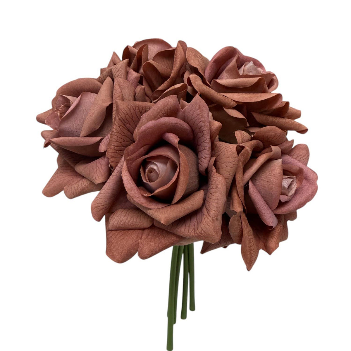 10" Pack of 5 Stems-Moisturized coating Real Touch Rose