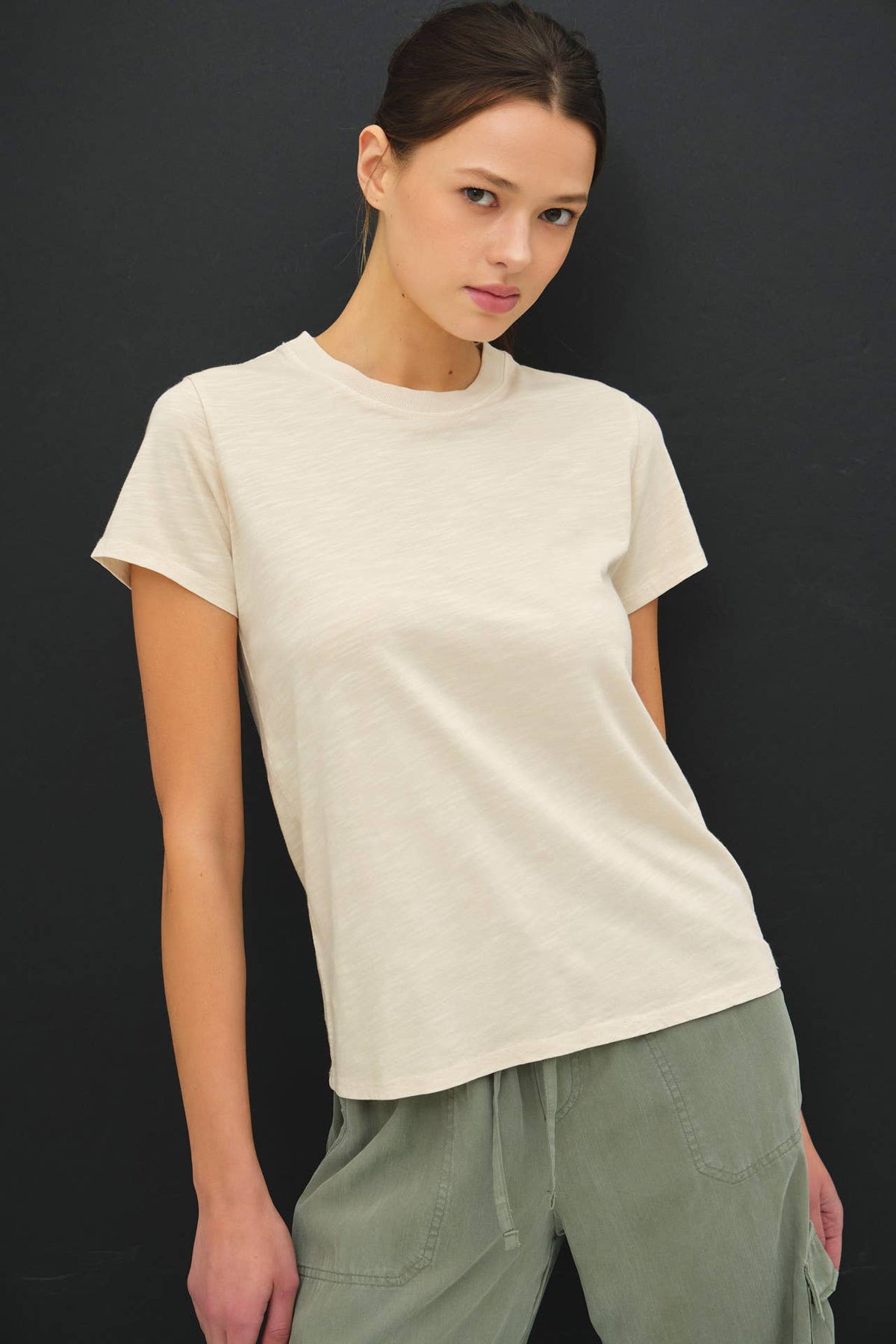 NEW COLOR-CLASSIC CUT ACID WASH COTTON T-SHIRT