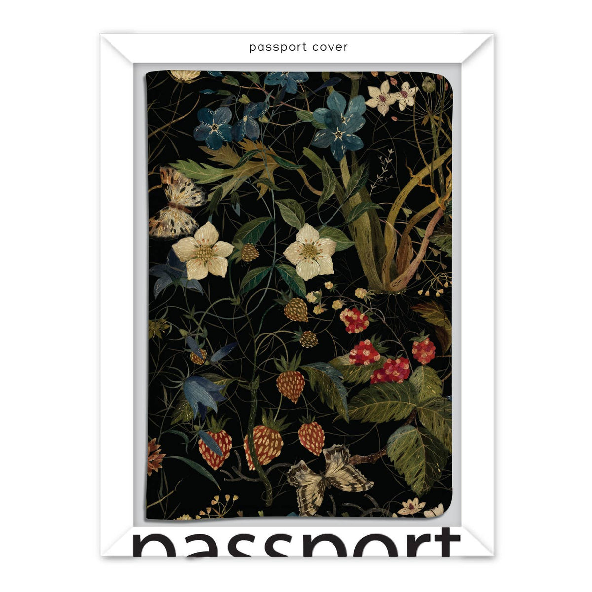 Vegan Leather Passport Cover - Forest Flowers