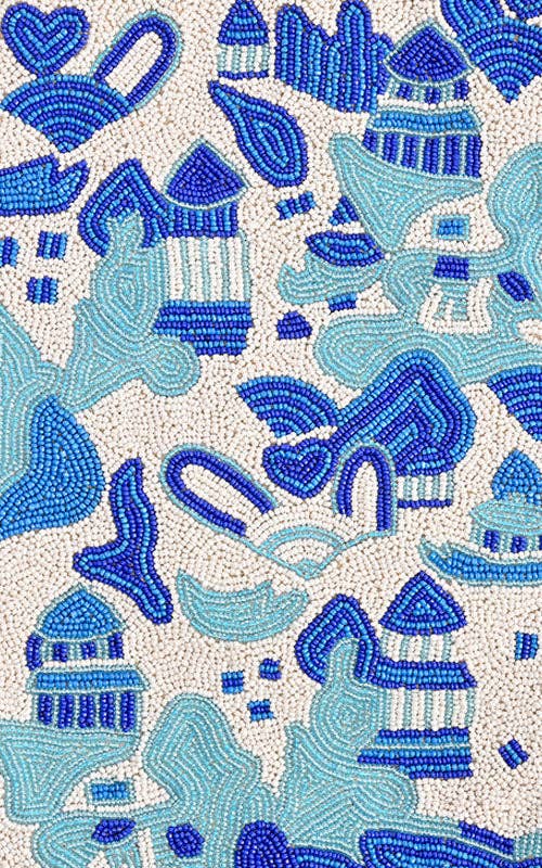 Silver Lake Blue Embellished Tote
