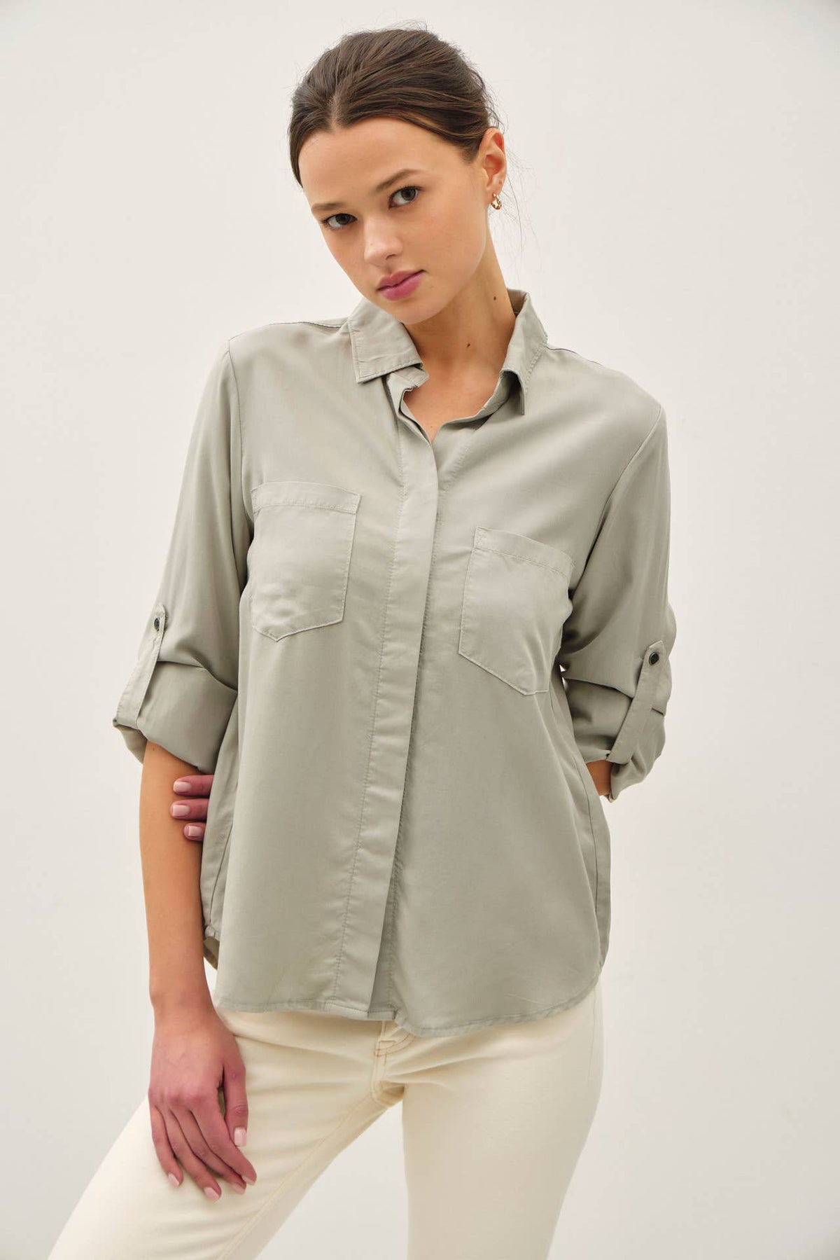 TENCEL ROLLED CUFF SHIRTS