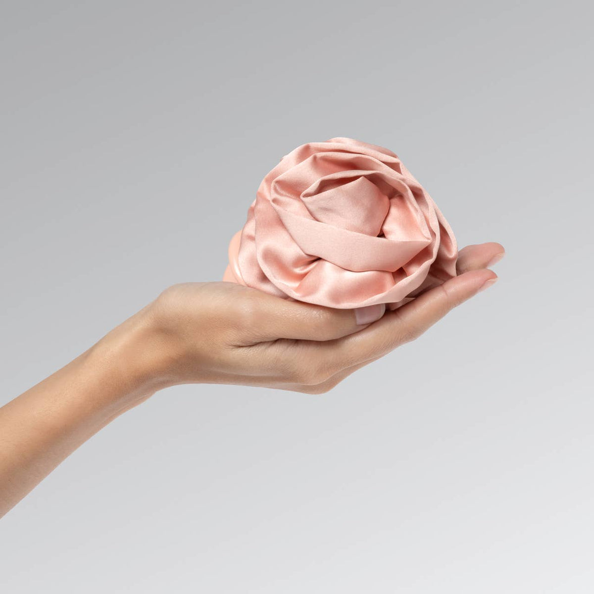 Satin Rosette Medium Flat Cloud Clip - Terracotta