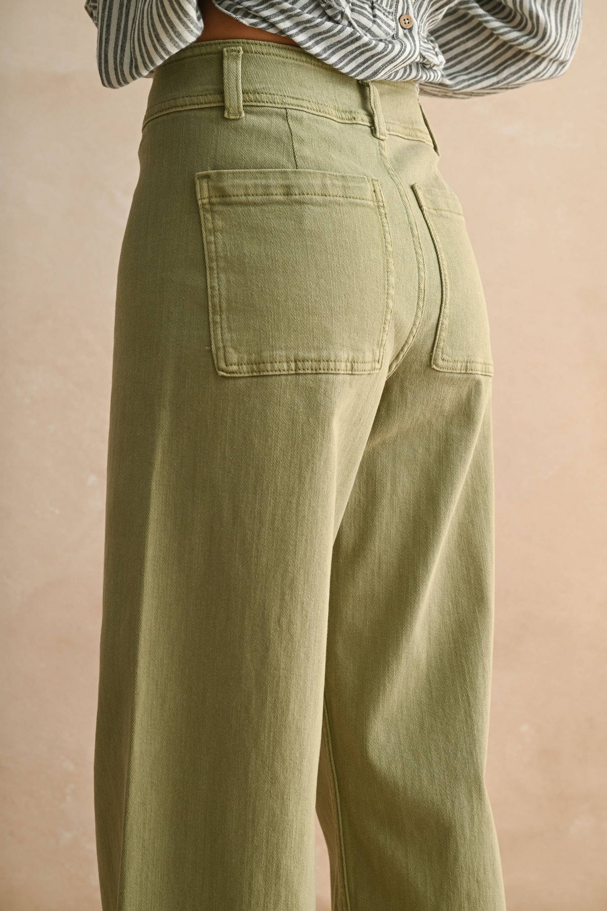 STRAIGHT WIDE LEG DENIM PANTS
