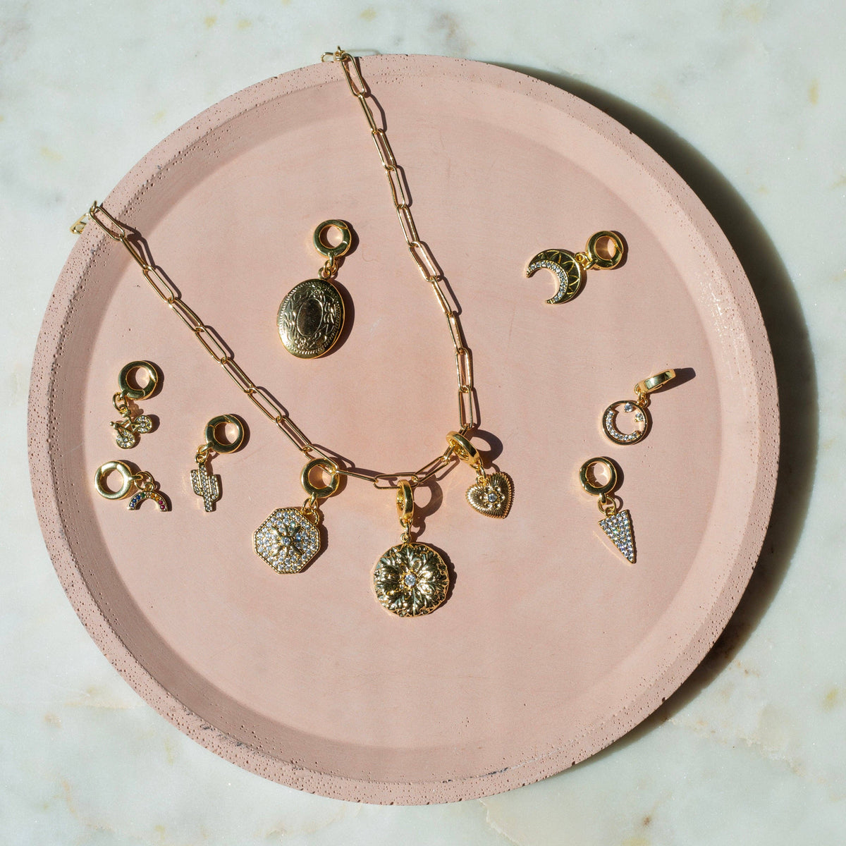 Locket Charm, Gold | Charm Bar | Charm Necklace or Bracelet