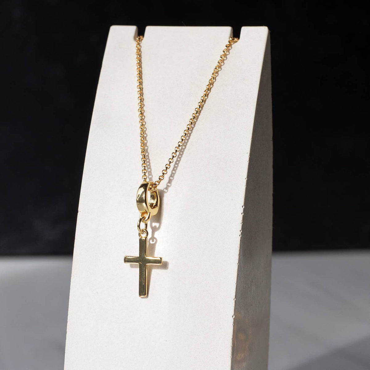 Cross Charm, Gold, Charm Bar | Charm Necklace