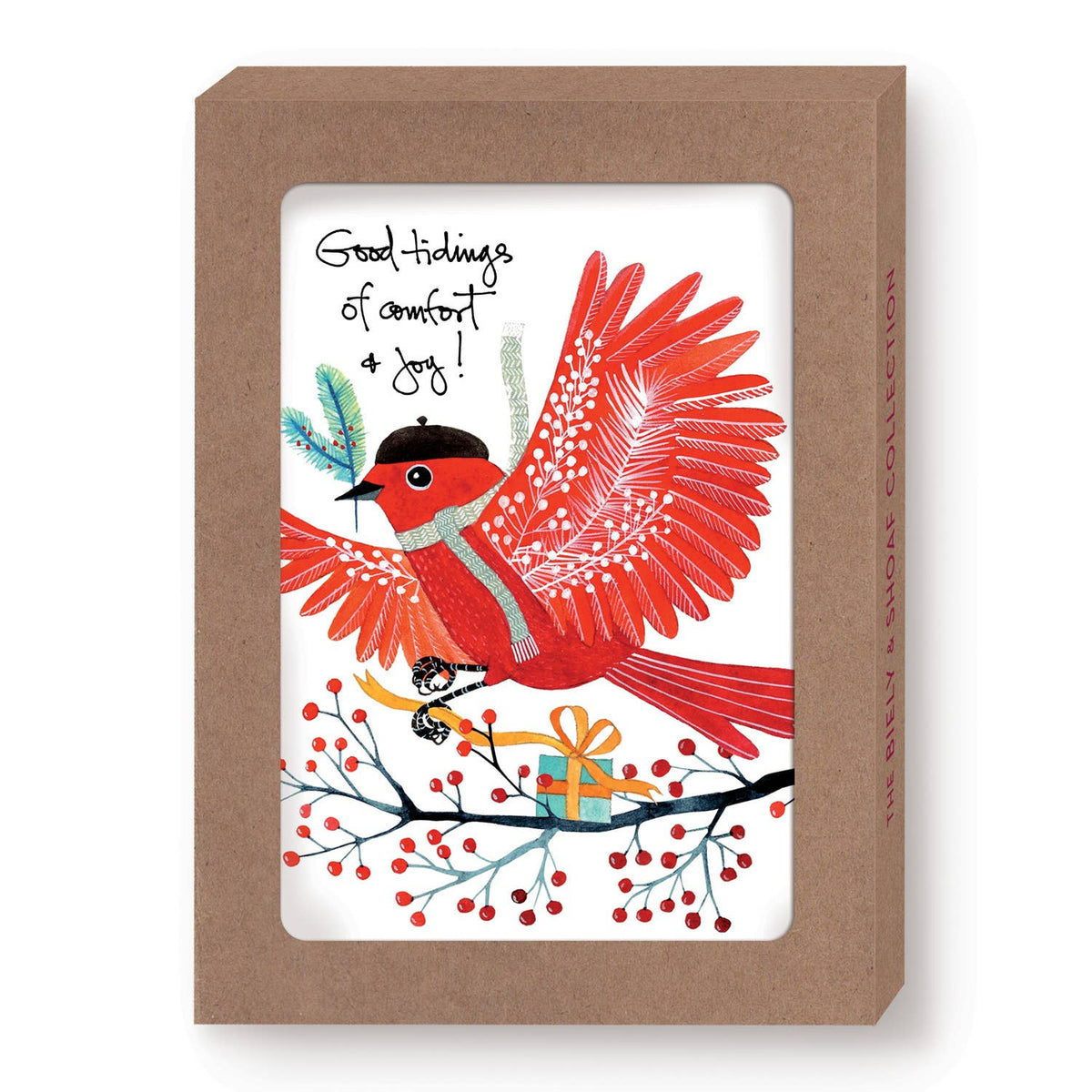 Red Bird Good Tidings Boxed Holiday Cards - Set of 10