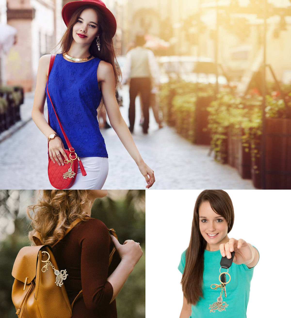 Gold Sparkling Charms - Octopus