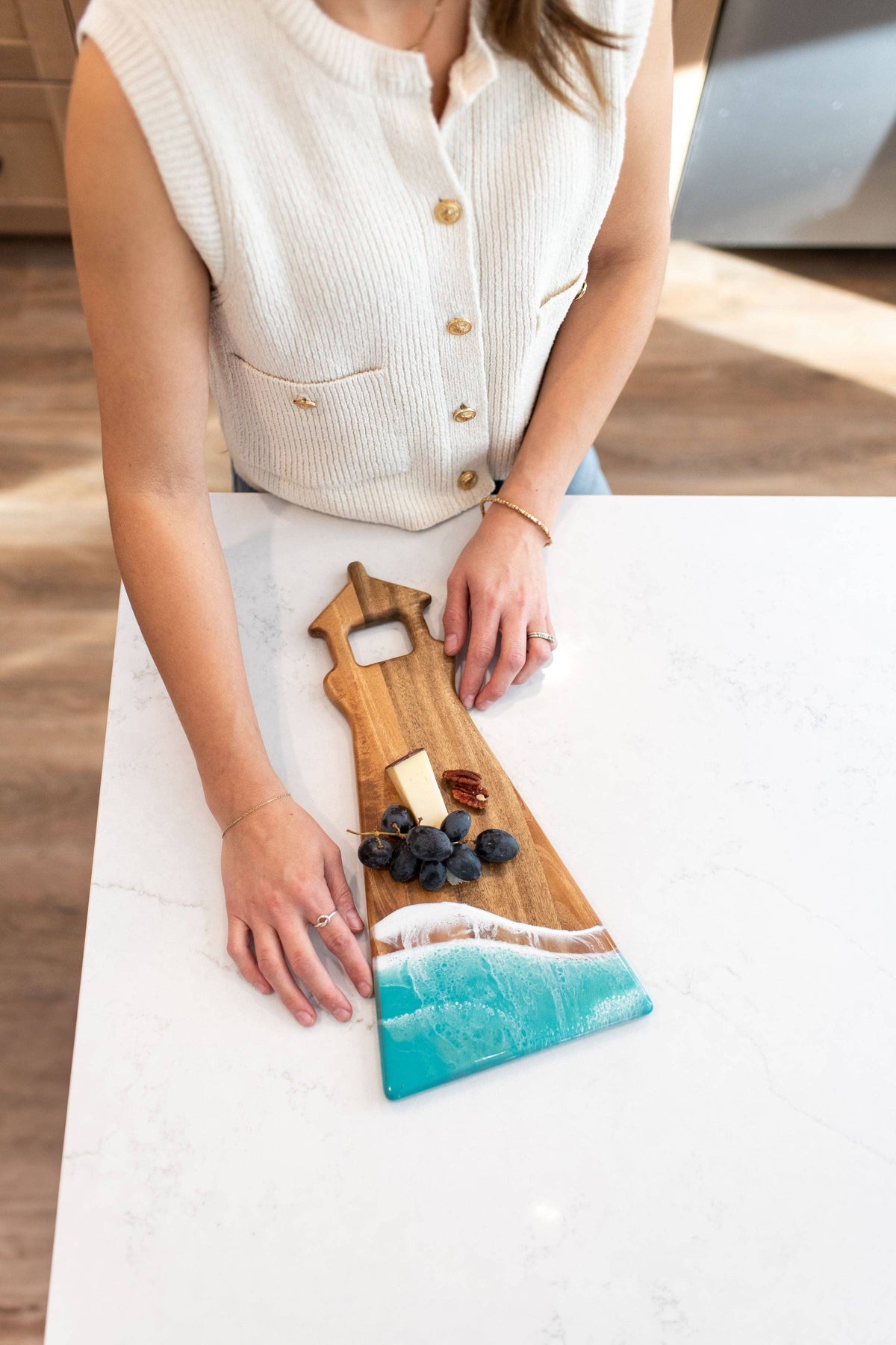 Light House Shaped Acacia Resin Board