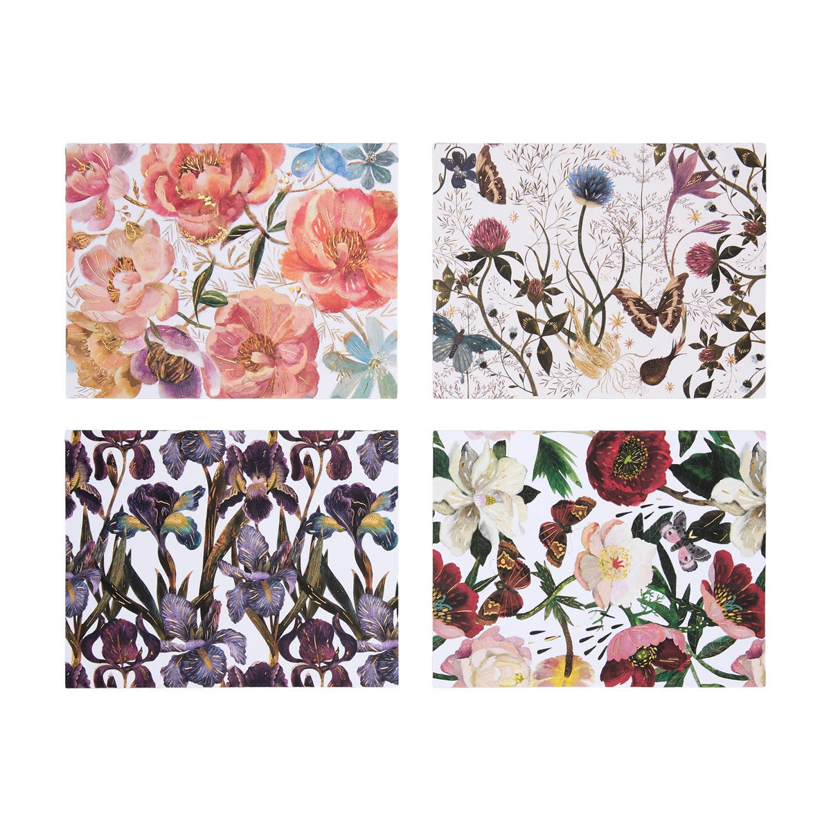 Notecards  with Envelopes - Set of 16  "Bloom" 4 Designs 