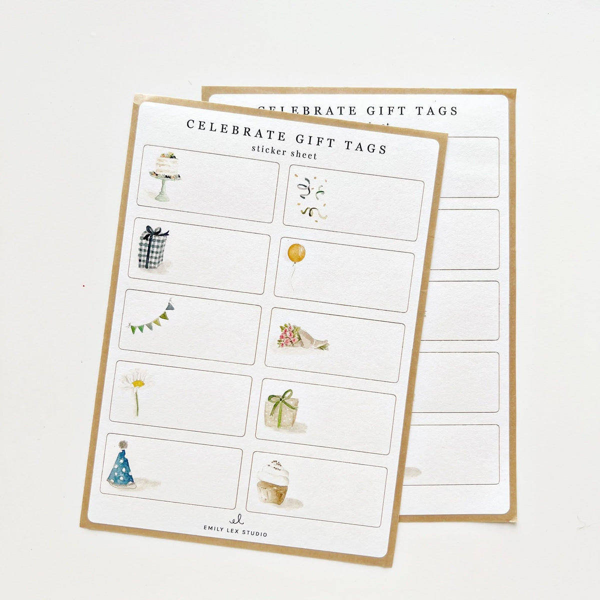 Celebrate gift tag sticker sheets