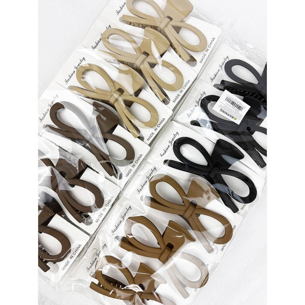 Matte Jumbo Knotted Bow in Neutral Color Hair Claw