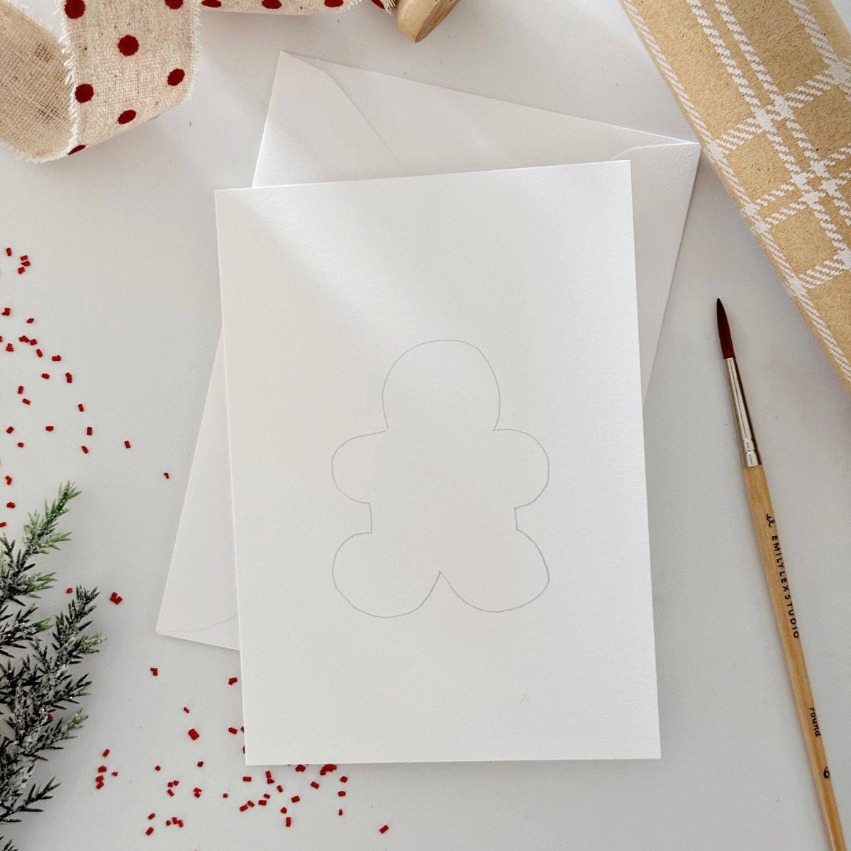 Gingerbread paintable notecards