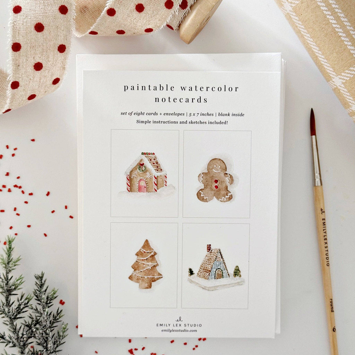 Gingerbread paintable notecards