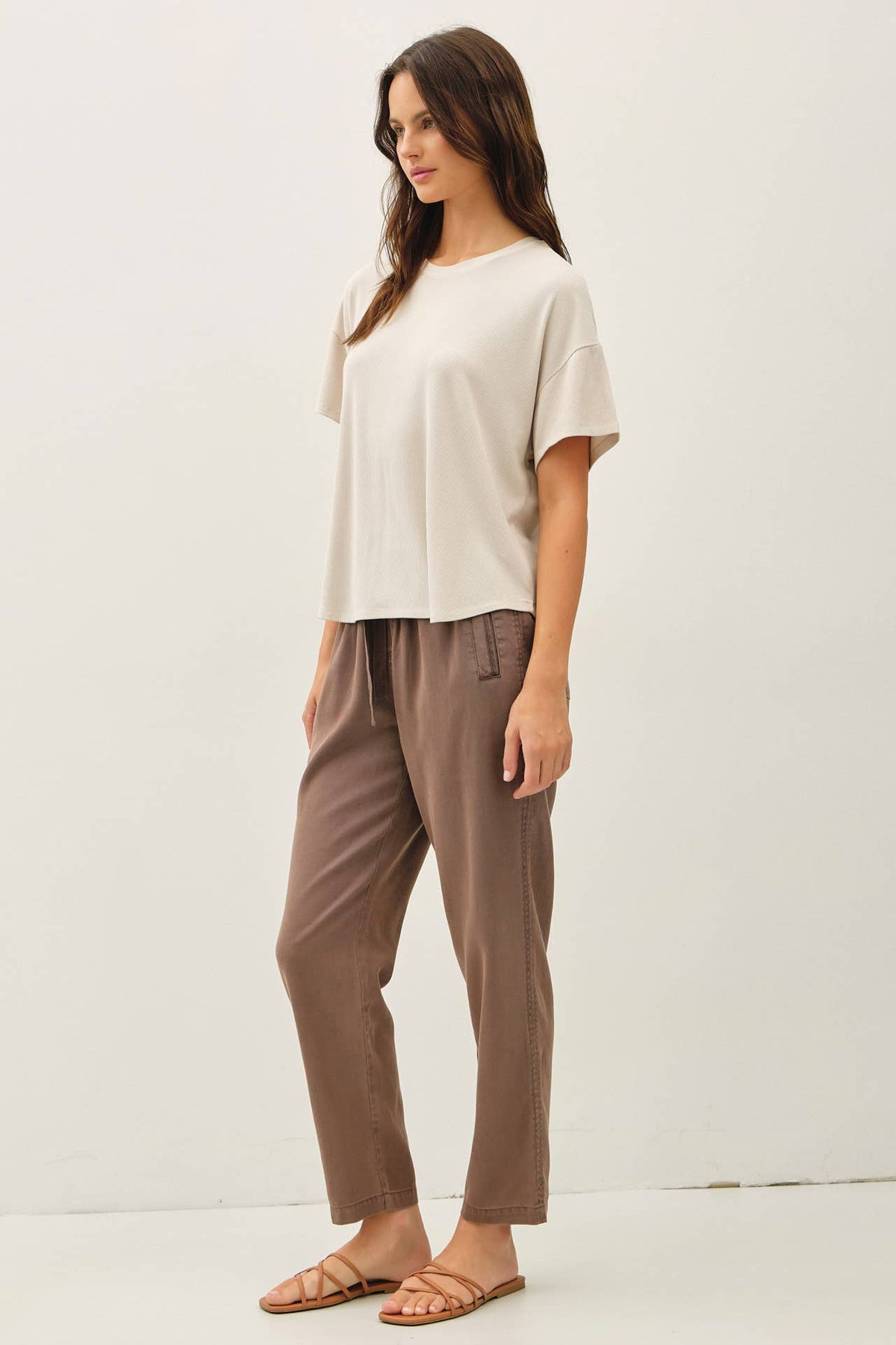 GARMENT DYE RIBBED BOXY FIT T-SHIRT