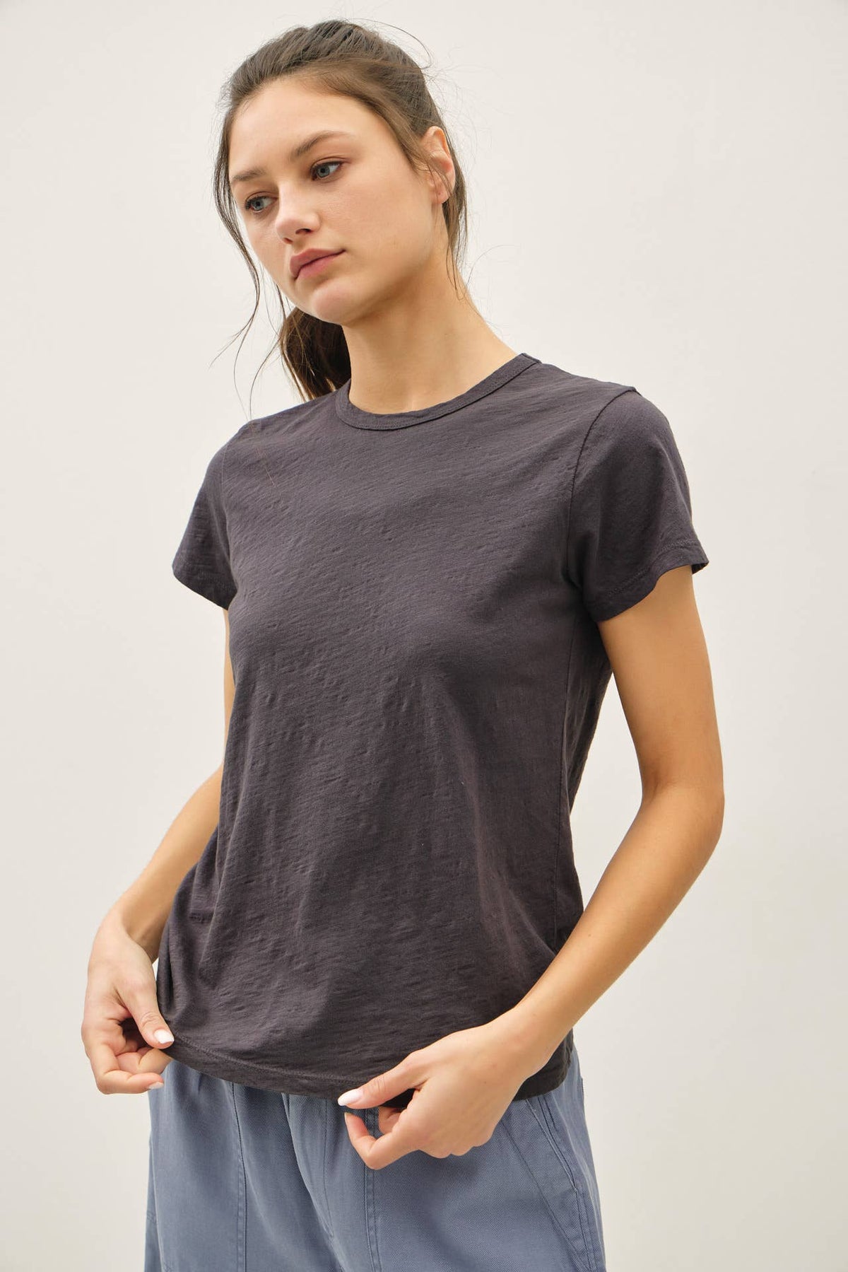 NEW SHADE-GARMENT DYED COTTON SLUB TEE