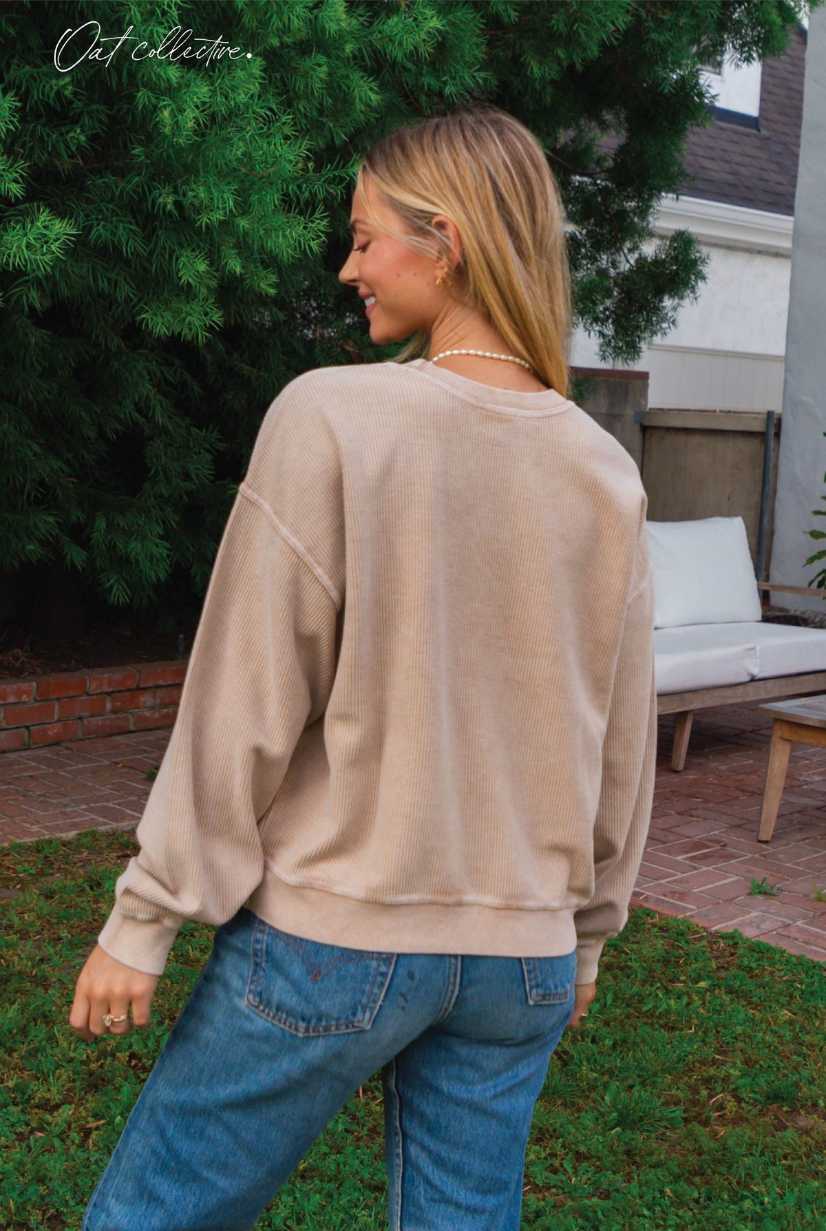 MAKE PEOPLE FEEL LOVED Cropped Thermal Vintage Pullover