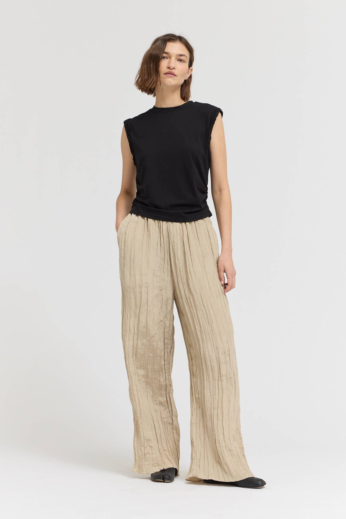  TWIST DETAIL COTTON SLEEVELESS TOP