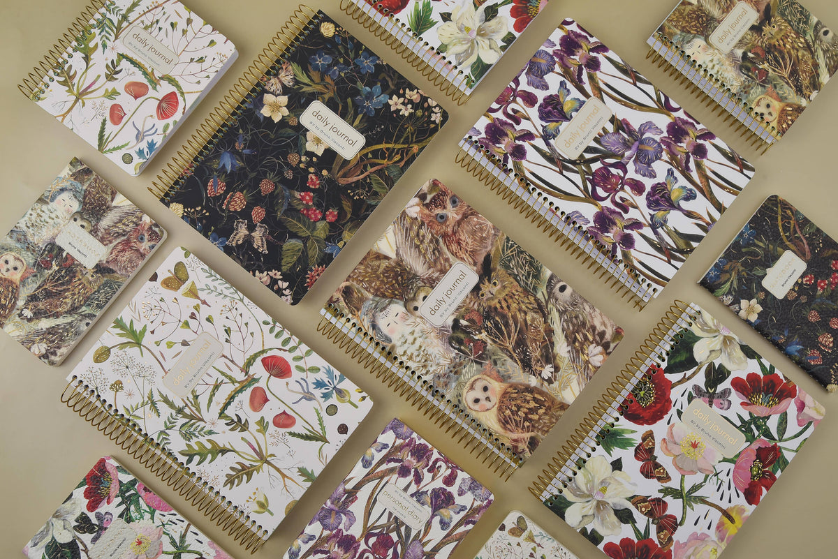 A5 ArtPlanner Spiral Weekly Diary - Forest Flowers