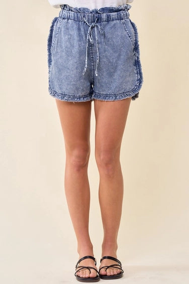 Denim Frilled Paperback Shorts