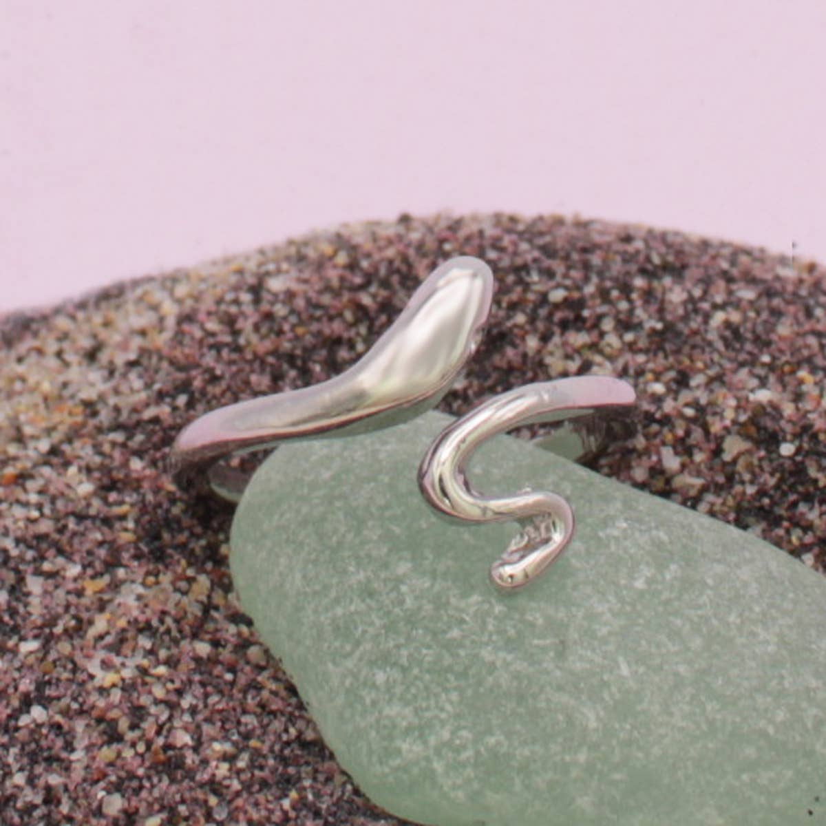 Wrapped Snake Silver Adjustable Toe Rings