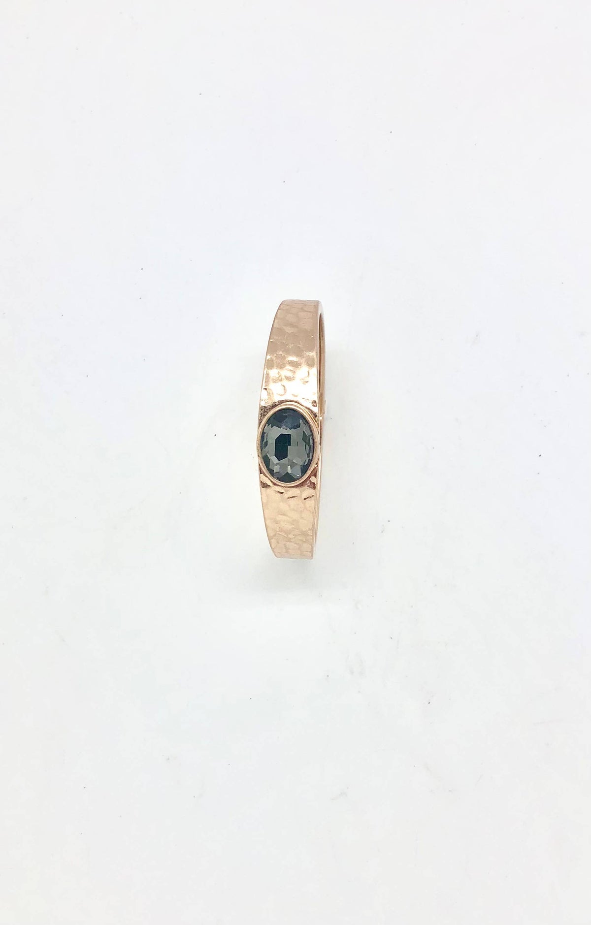 Bracelet Cuff Thick Oval Midnight Glass Matte Gold Hinge