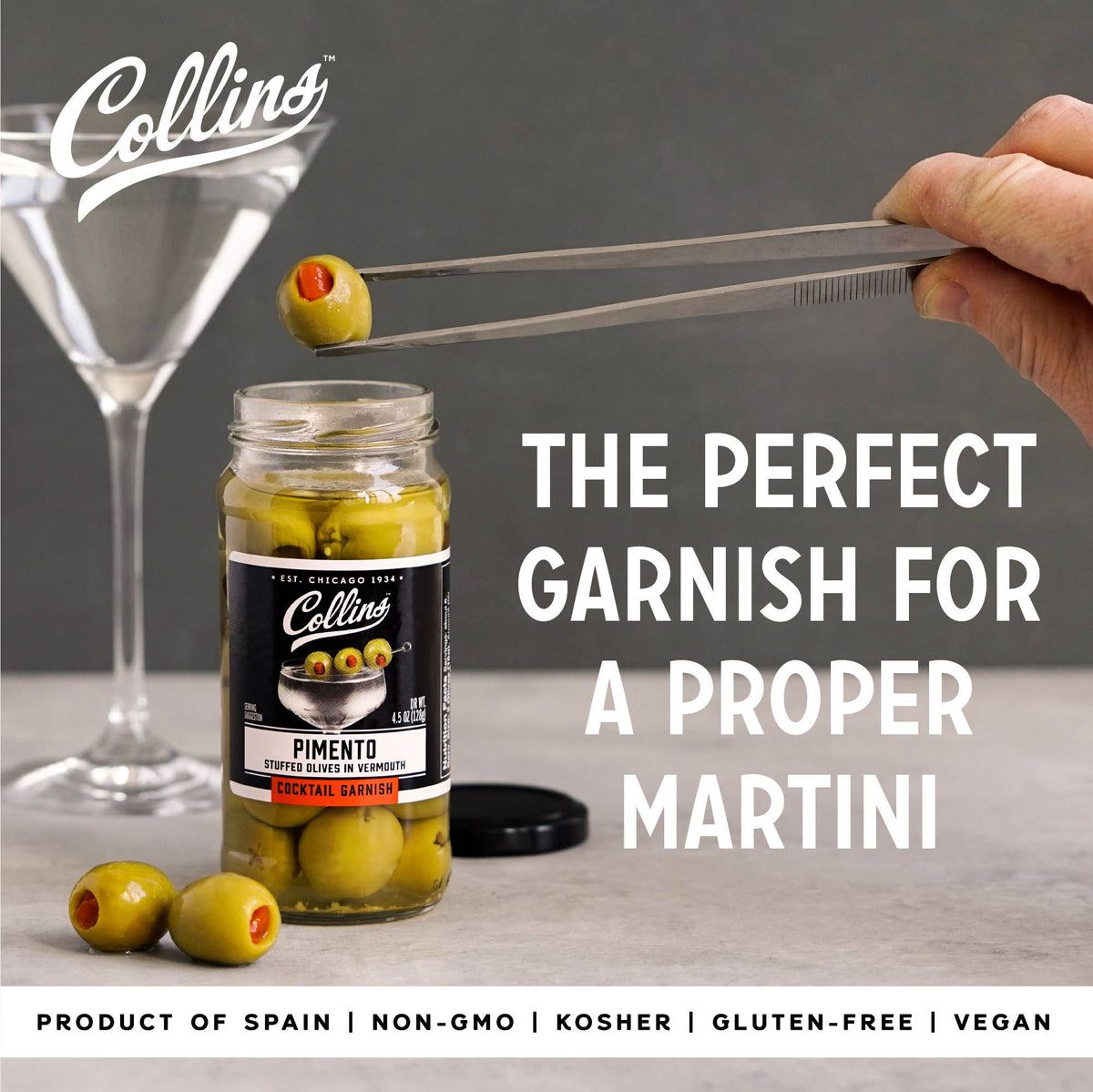 Gourmet Vermouth-Soaked Pimento Cocktail Olives - 4.5 oz