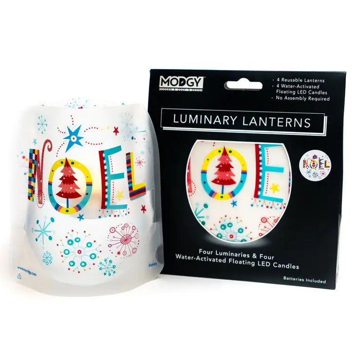 Luminary - Flakey - Christmas Noel with Snowflakes