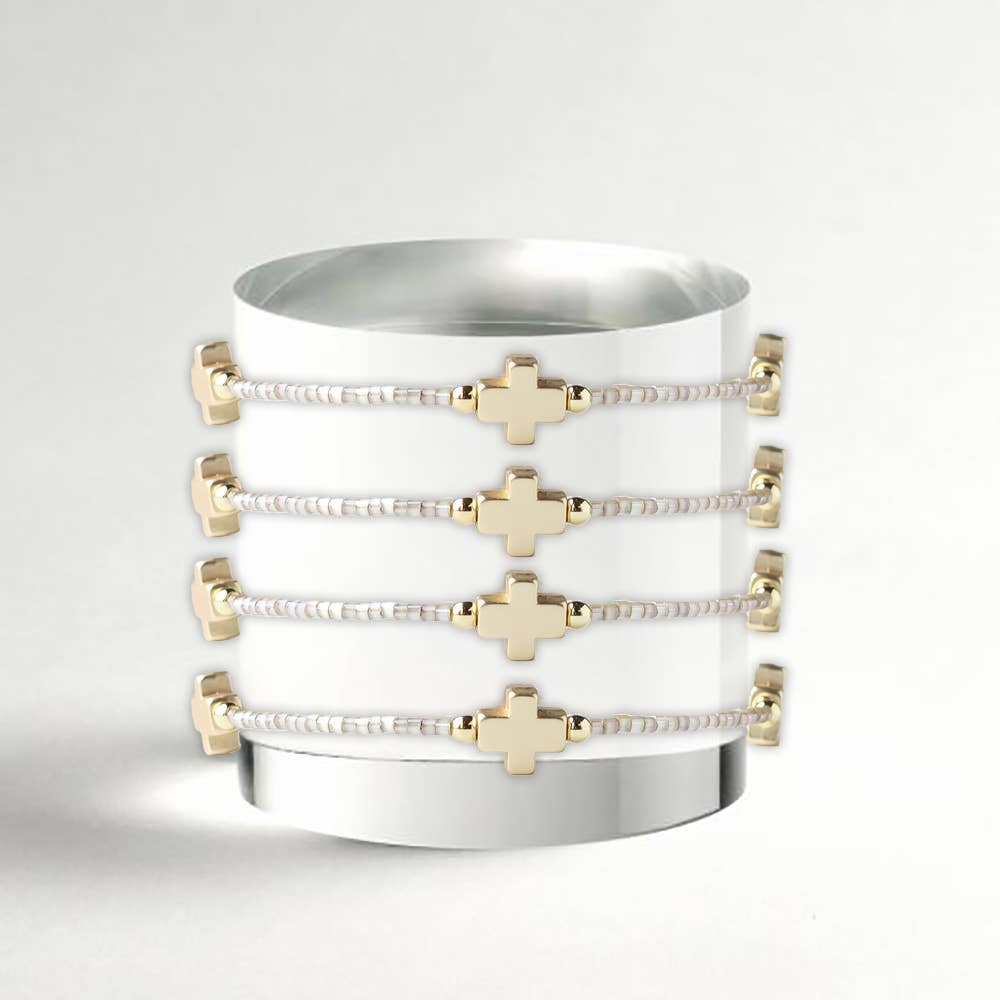 Faithful Cross Bangle-Smoky Quartz | Christian