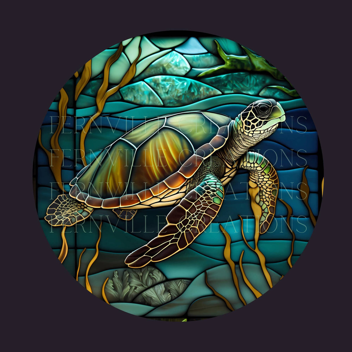 Tempered Glass Cutting & Serving Board: Turtle Design