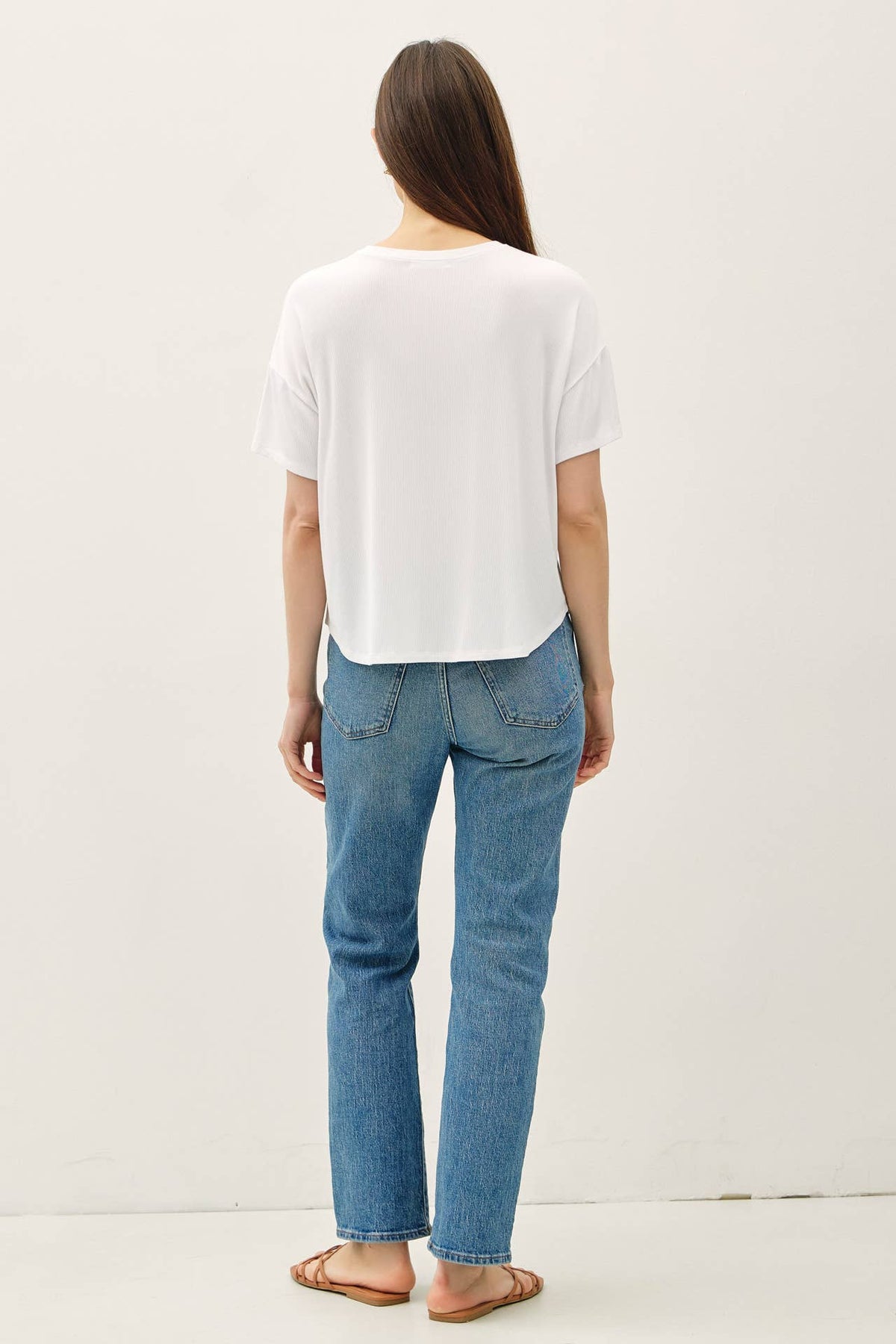 GARMENT DYE RIBBED BOXY FIT T-SHIRT