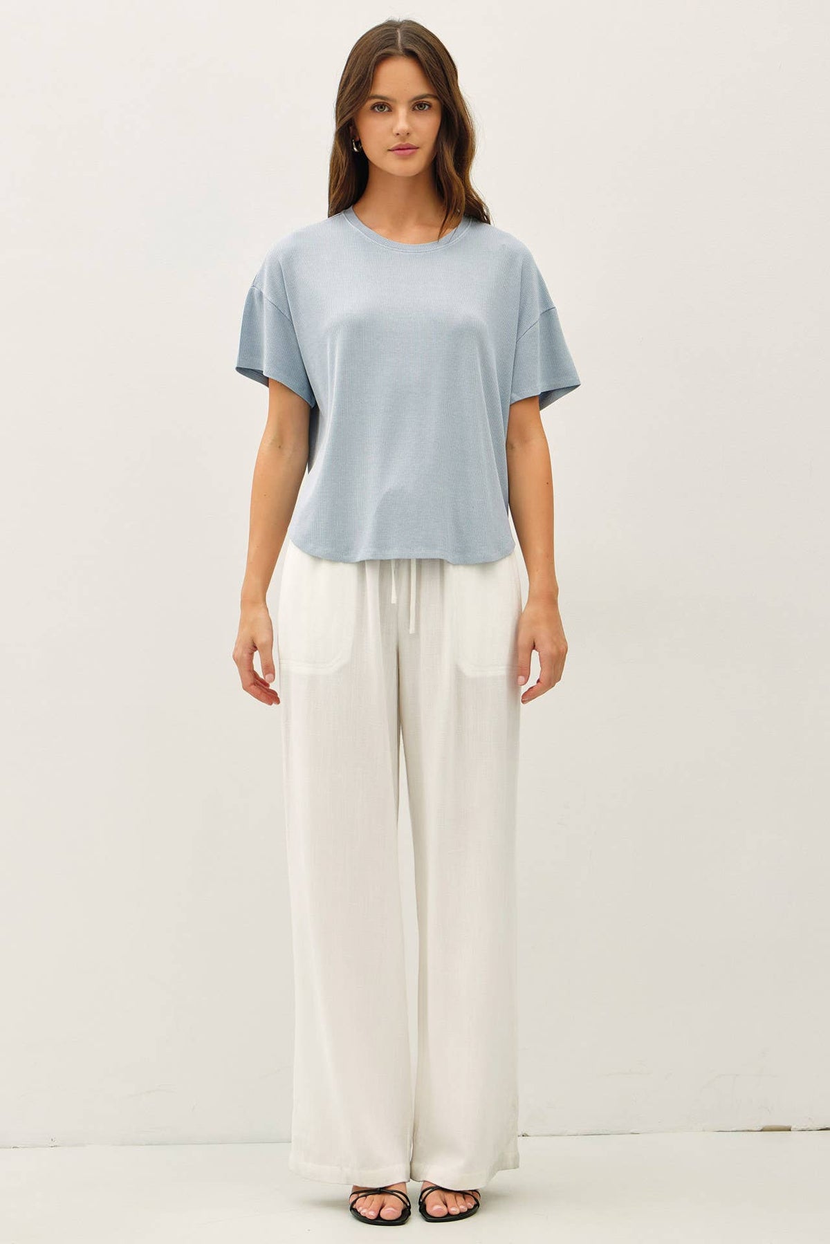 GARMENT DYE RIBBED BOXY FIT T-SHIRT