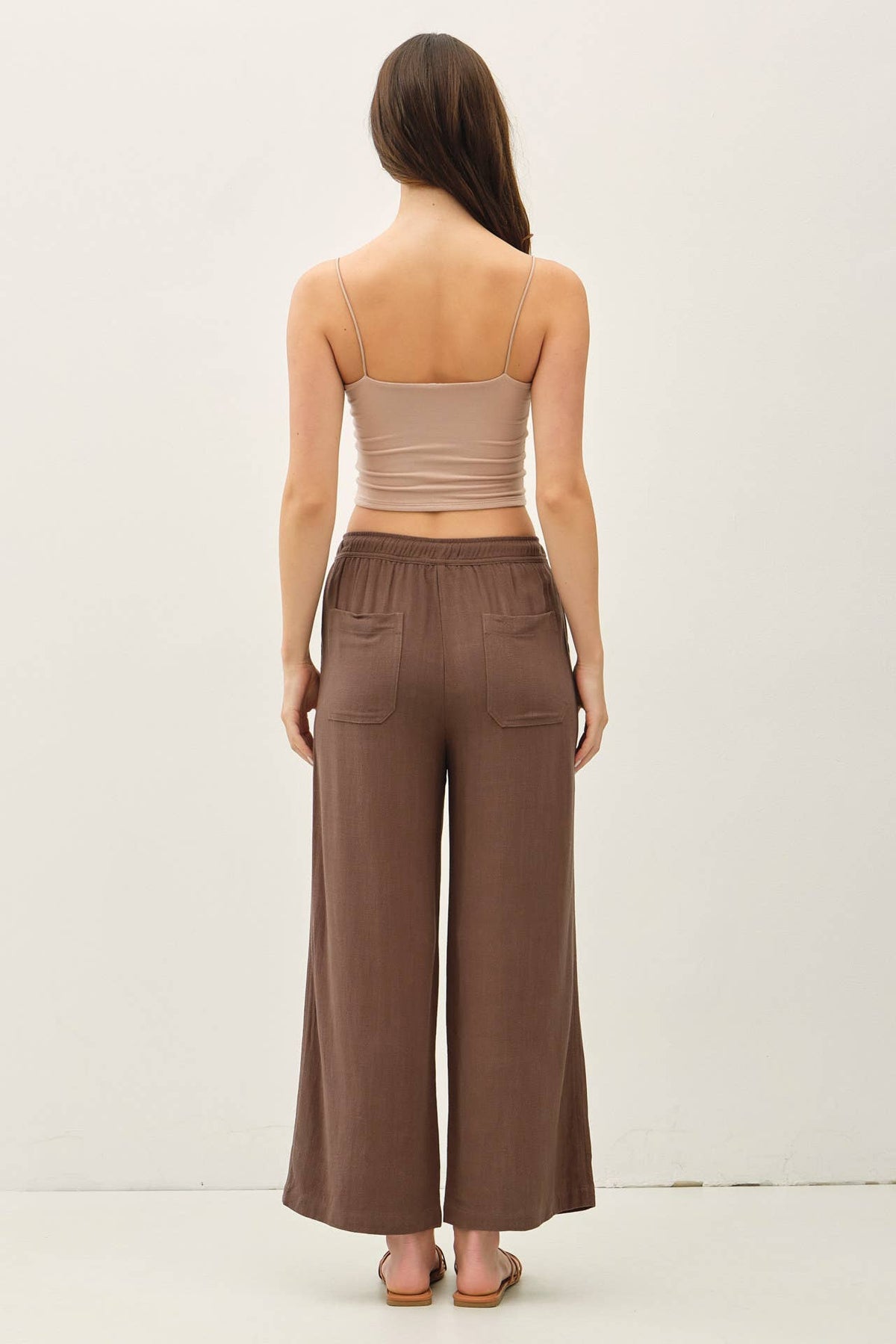 LINEN WIDE-LEG PANTS