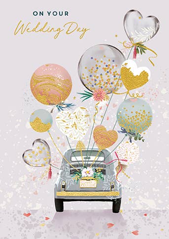 WEDDING CAR GREETING CARD LING DESIGN