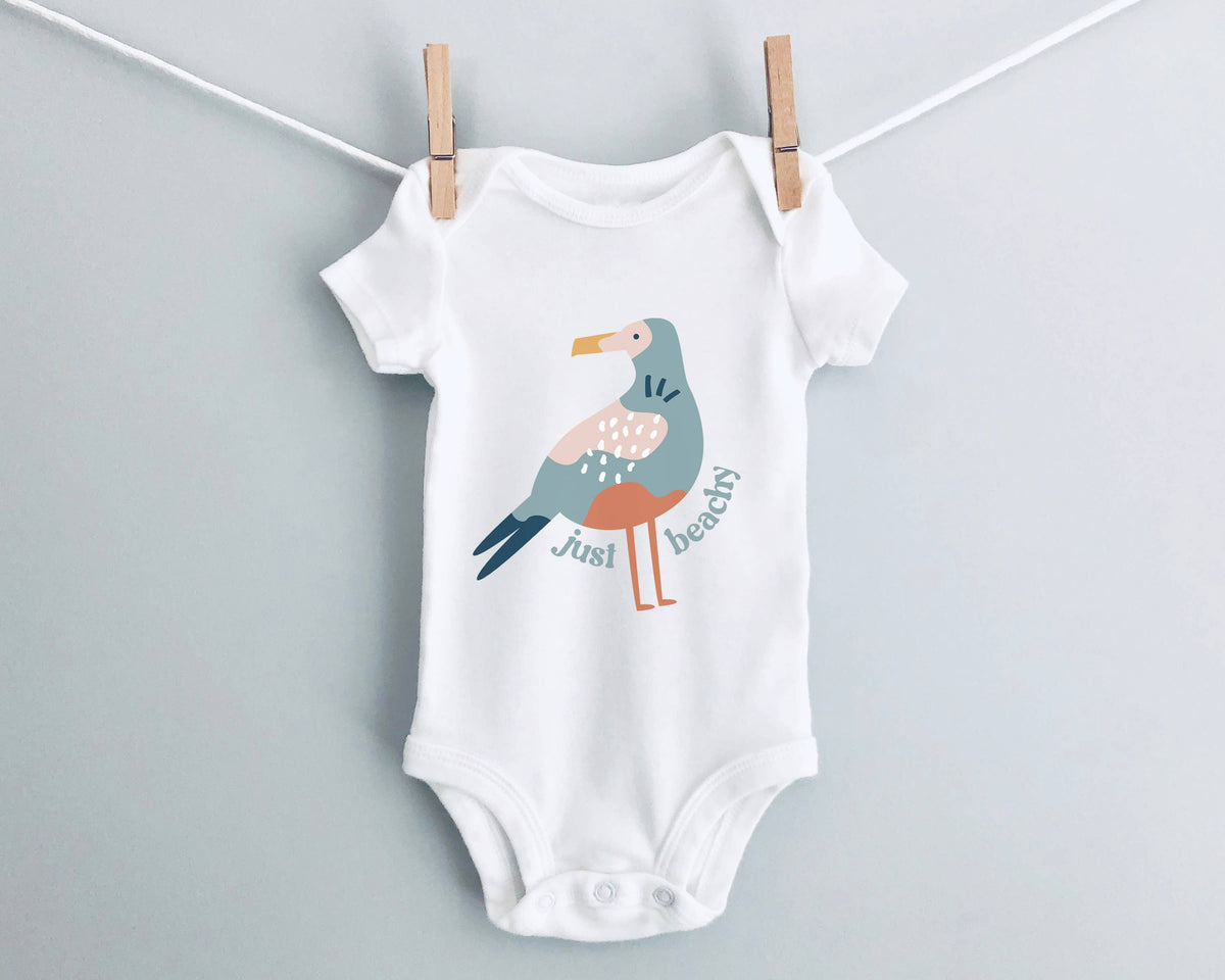 Boho Just Beachy Seagull Infant Onesie