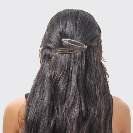 Enameled Elongated Eucalyptus 4 Piece Snap Clip Set